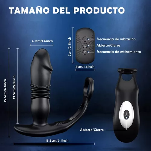 Vibrador Prostatico con empuje Movimiento Recargable